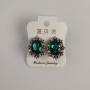 Серьги 2, 2х1, 7 см снежинка овальная стразы зелёный кристалл