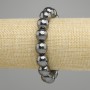 سوار هيماتيت كرة مُقطَّعة الأوجه 12mm+-، الطول 18cm +- مطاطي