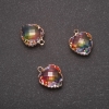 قلادة "قلب" بلون قزحي، إطار ذهبي 12x15mm