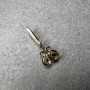 بروش مقص كريستال أبيض، معدن ذهبي 15×34مم